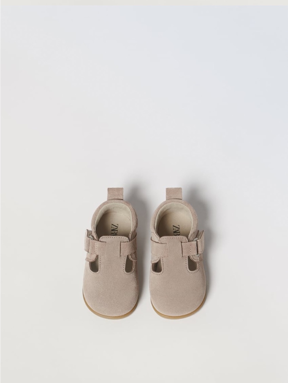 Zara Kids Light Beige Suede T-Bar Walker Shoes
Leather